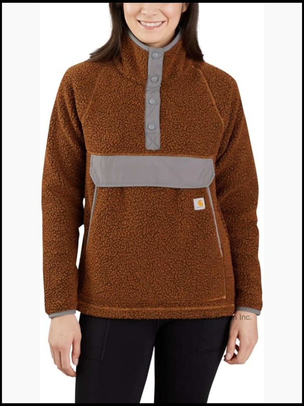 Relaxed Fit Fleece Pullover Quarter-Snap Front Heavyweight Polyester